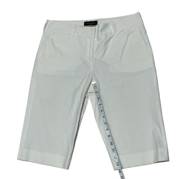 Piazza Sempione Alissa White Bermuda Shorts - Formfitting, Size 14, Italy - Picture 8 of 12
